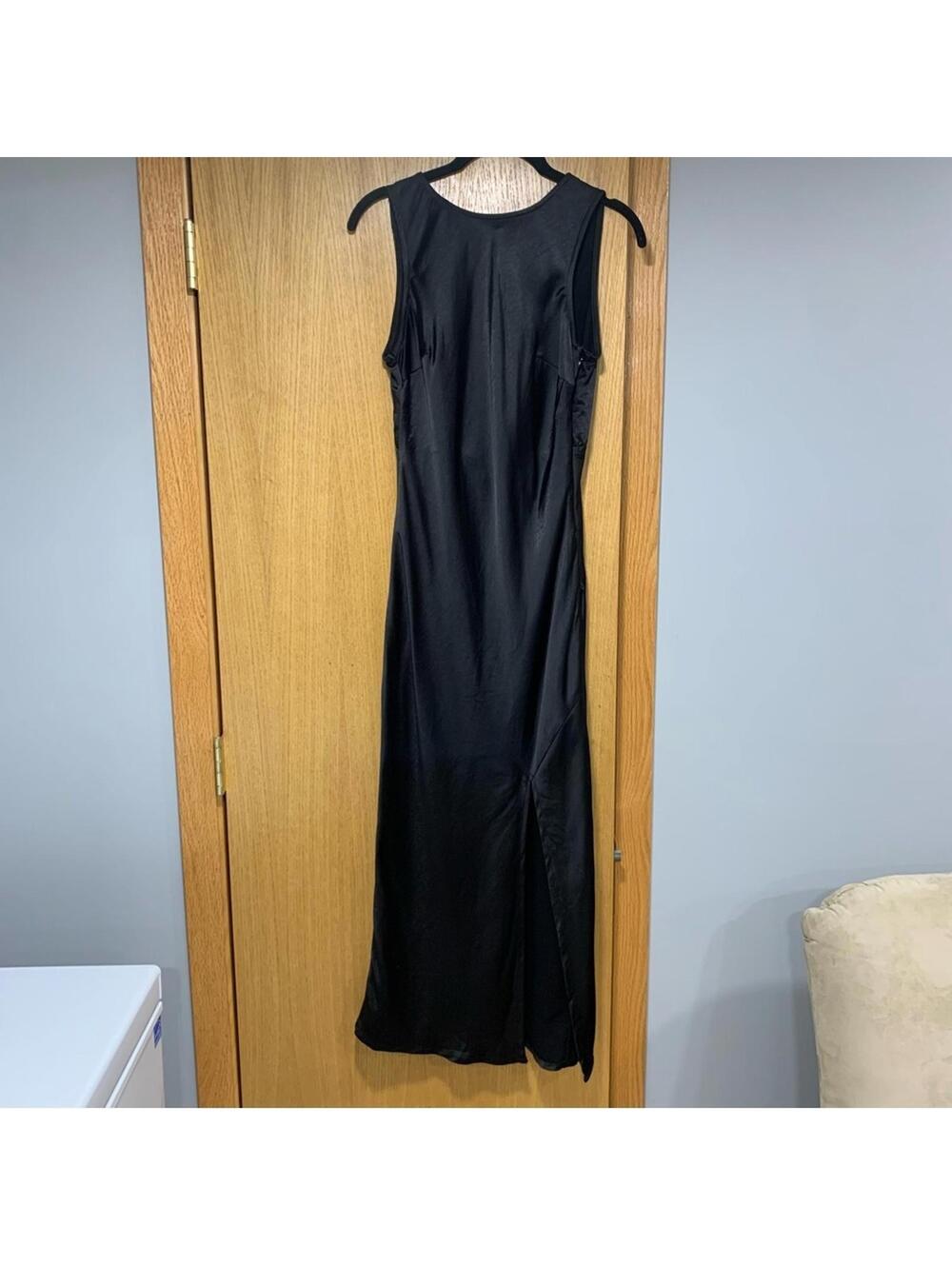 Petal and Pup Black Maxi Dress with a Slit and Open Back - Size 4